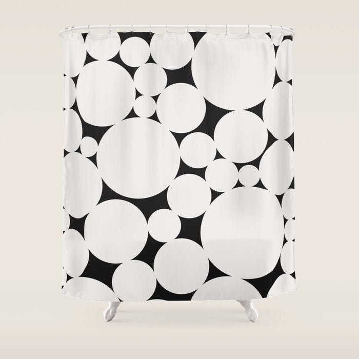 Circular Collage - Black and White Shower Curtain Gallery Image 1
