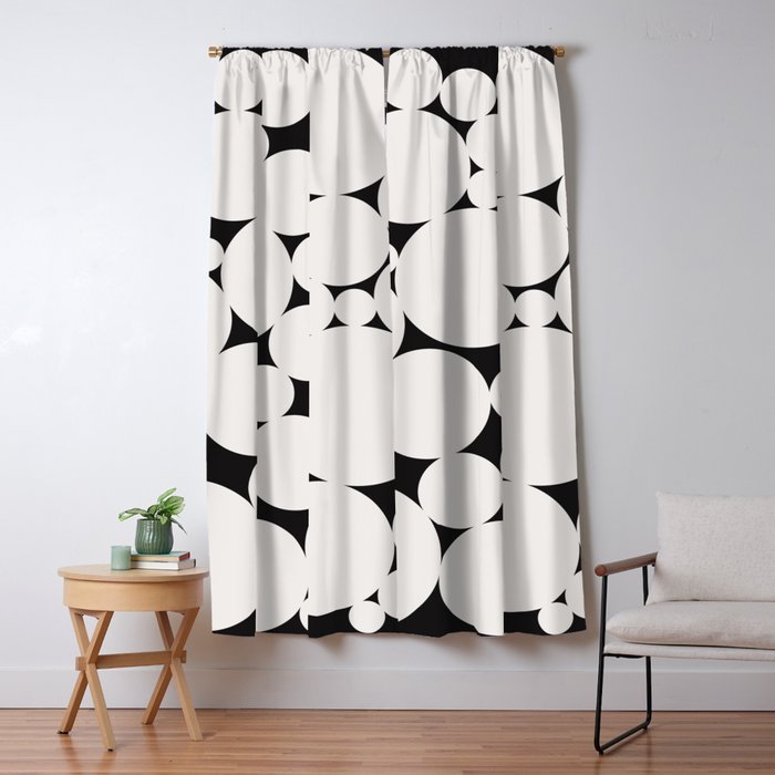 Circular Collage - Black and White Window Curtain Gallery Image 1