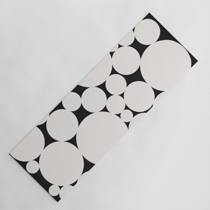 Circular Collage - Black and White Yoga Mat Gallery Image 1