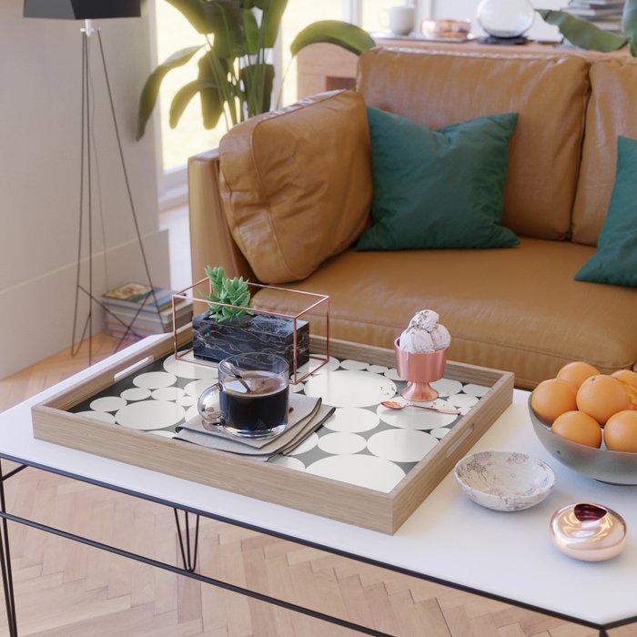 Circular Collage - Black and White Serving Tray Gallery Image 2