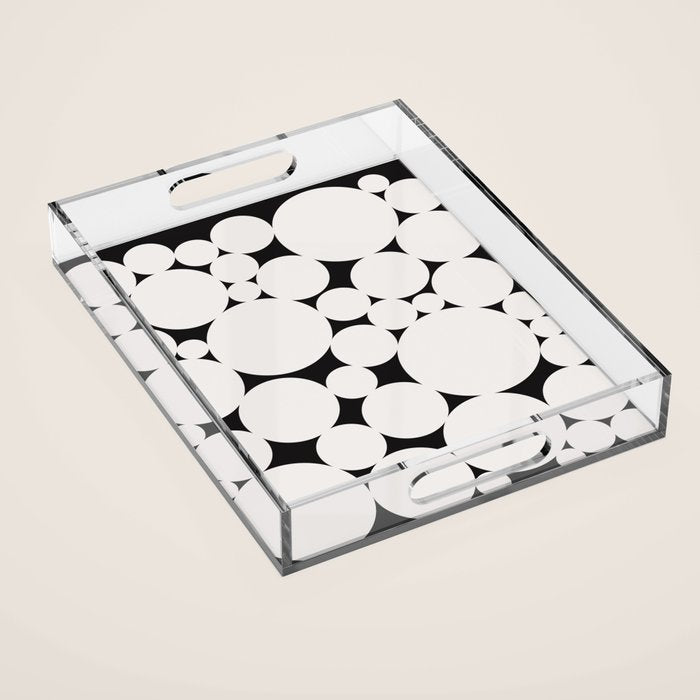 Circular Collage - Black and White Acrylic Tray Gallery Image 1