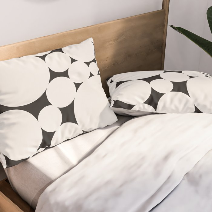 Circular Collage - Black and White Pillow Sham Gallery Image 2