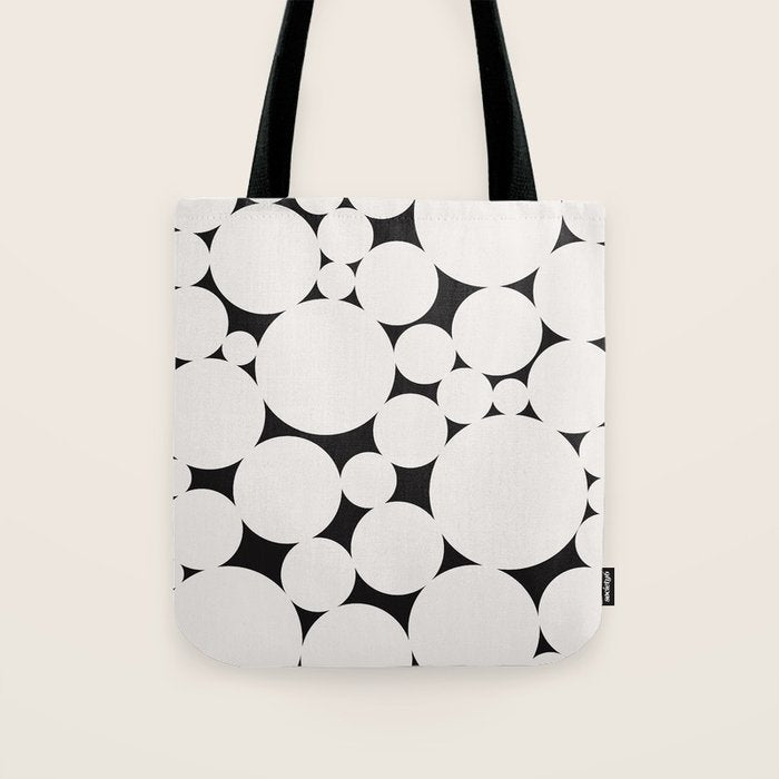 Circular Collage - Black and White Tote Bag Gallery Image 1
