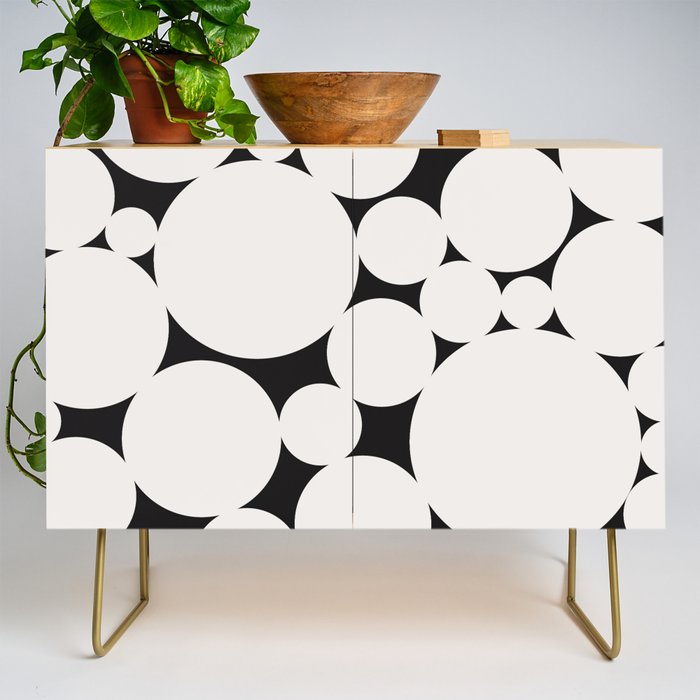 Circular Collage - Black and White Credenza Gallery Image 1
