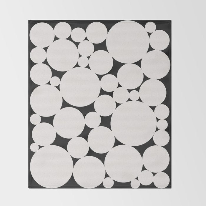 Circular Collage - Black and White Throw Blanket Gallery Image 2