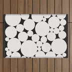 Circular Collage - Black and White Outdoor Rug Gallery Image 1