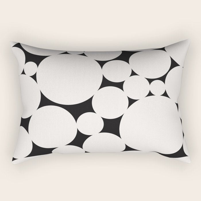 Circular Collage - Black and White Rectangular Pillow Gallery Image 2
