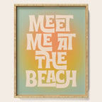 Meet Me At The Beach - Modern Typography Print Serving Tray Gallery Image 1