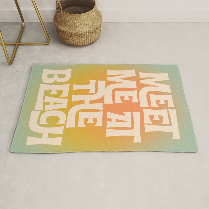 Meet Me At The Beach - Modern Typography Print Rug Gallery Image 1