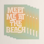 Meet Me At The Beach - Modern Typography Print Wrapping Paper Gallery Image 3