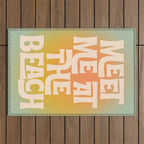 Meet Me At The Beach - Modern Typography Print Outdoor Rug Gallery Image 1