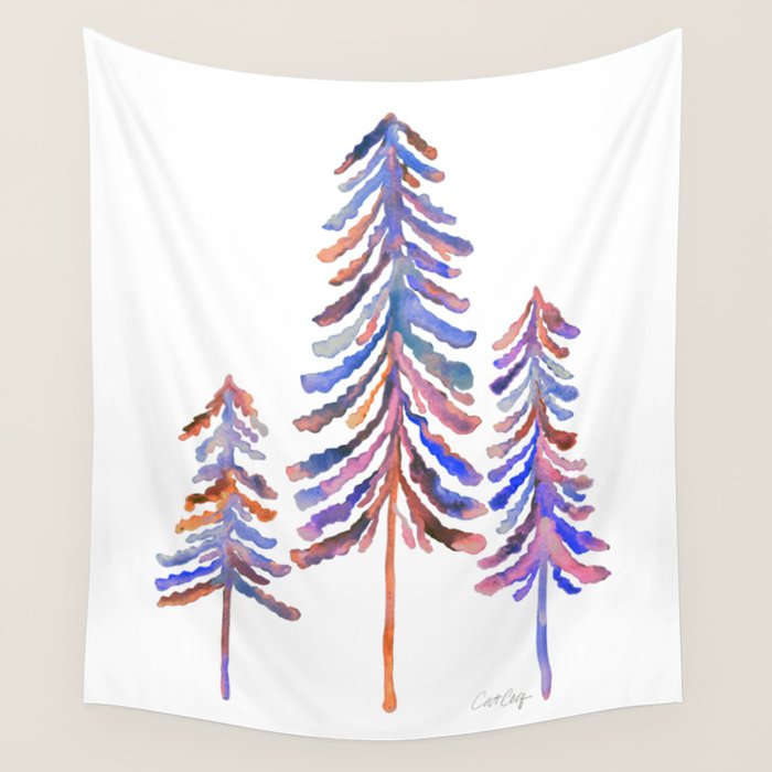 Pine Trees - Vintage Palette Wall Tapestry Gallery Image 4