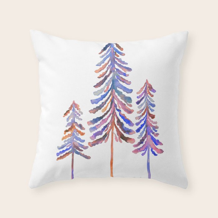 Pine Trees - Vintage Palette Throw Pillow Gallery Image 1