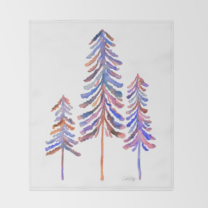 Pine Trees - Vintage Palette Throw Blanket Gallery Image 2