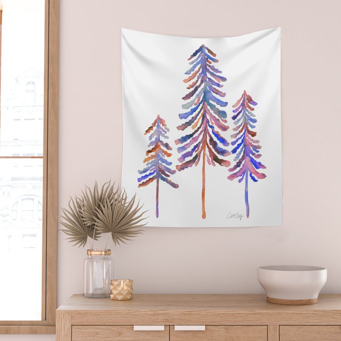 Pine Trees - Vintage Palette Wall Tapestry Gallery Image 2