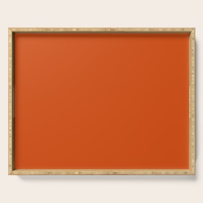 Solid Orange Sunset Color Serving Tray Gallery Image 1