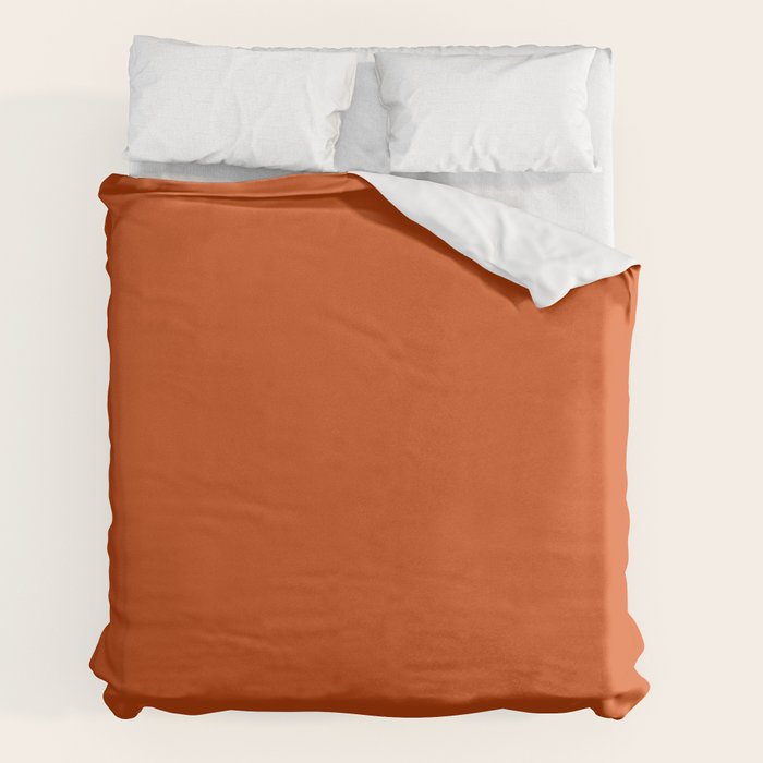 Solid Orange Sunset Color Duvet Cover Gallery Image 2