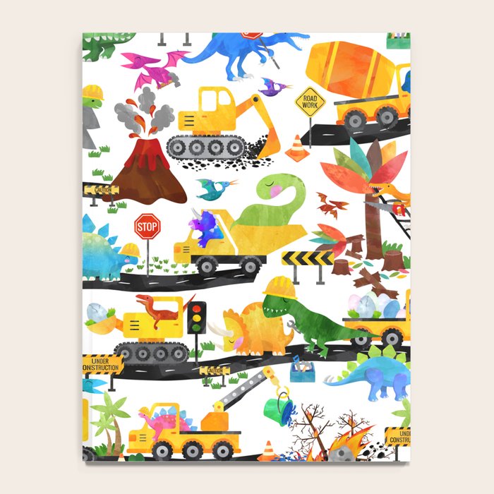 Watercolor Dinosaur Construction Crew Notebook Gallery Image 4