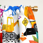 Watercolor Dinosaur Construction Crew Window Curtain Gallery Image 2