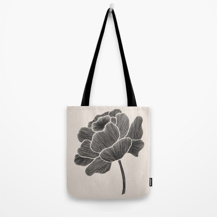 Black Peony I Tote Bag Gallery Image 2