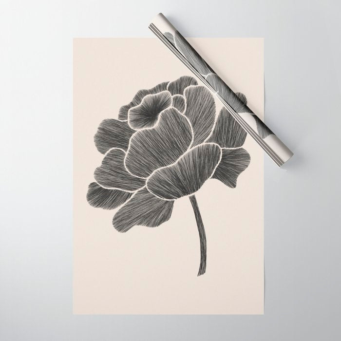 Black Peony I Wrapping Paper Gallery Image 1