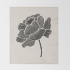 Black Peony I Throw Blanket Gallery Image 2