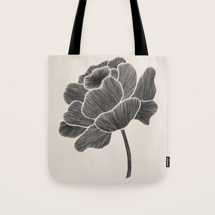 Black Peony I Tote Bag Gallery Image 1