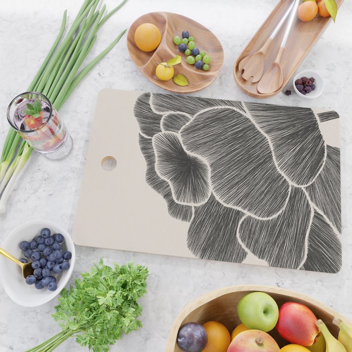 Black Peony I Cutting Board Gallery Image 2