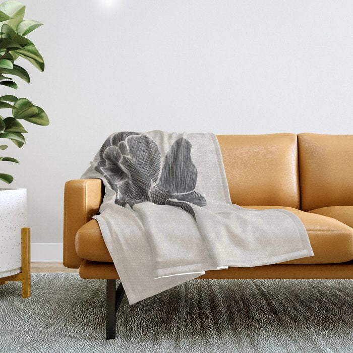 Black Peony I Throw Blanket Gallery Image 1