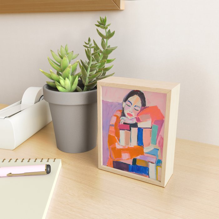 Woman Love for Books Mini Art Print Gallery Image 2