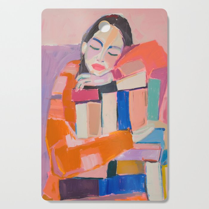 Woman Love for Books Cutting Board Gallery Image 1