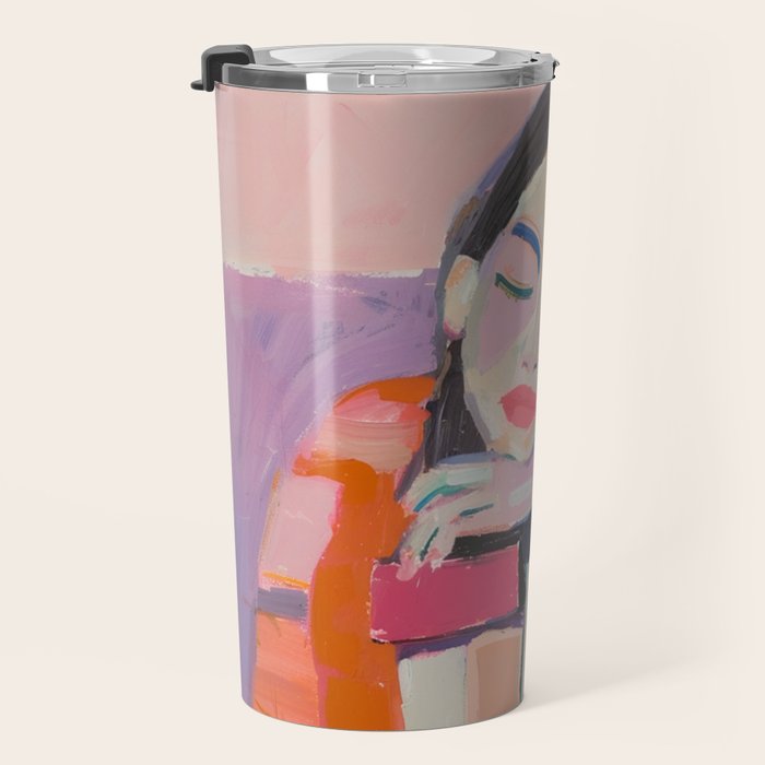 Woman Love for Books Travel Mug Gallery Image 3