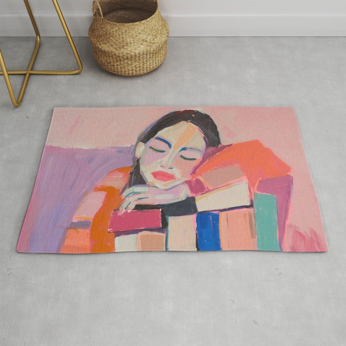 Woman Love for Books Rug Gallery Image 1