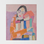 Woman Love for Books Throw Blanket Gallery Image 2