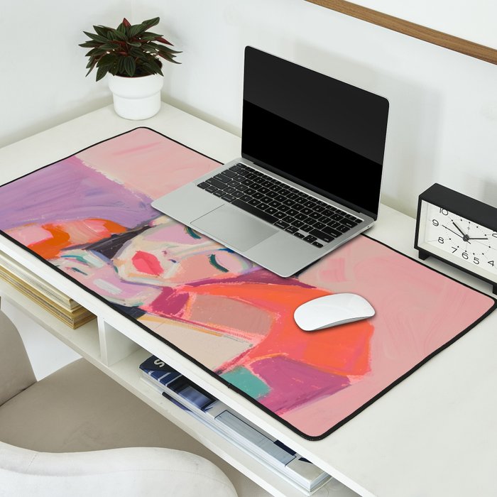 Woman Love for Books Desk Mat Gallery Image 2