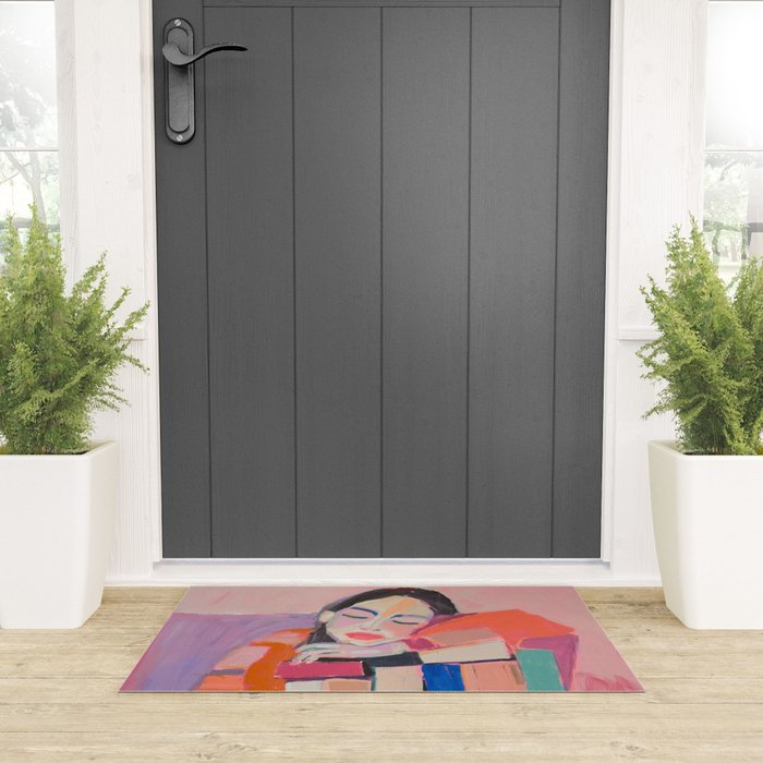 Woman Love for Books Welcome Mat Gallery Image 3