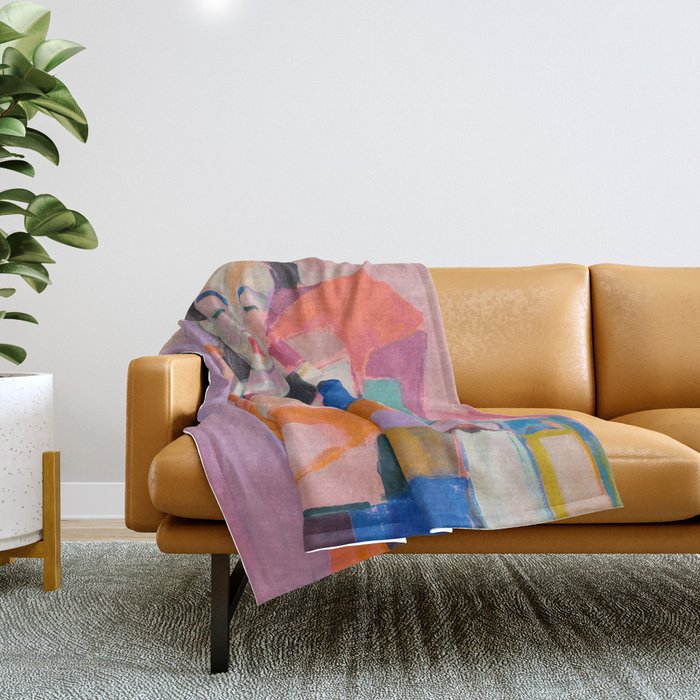 Woman Love for Books Throw Blanket Gallery Image 1