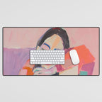 Woman Love for Books Desk Mat Gallery Image 1