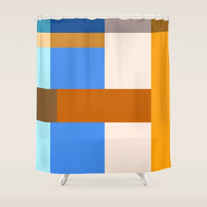 Seasonal Color Block Shower Curtain Gallery Image 1