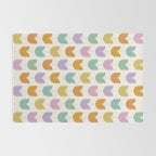 Spring Tulips X Rainbow Mid Century Flowers Rug Gallery Image 2