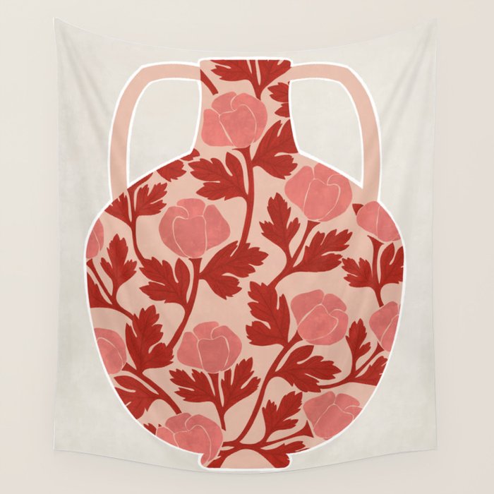 Vase and roses Wall Tapestry Gallery Image 4