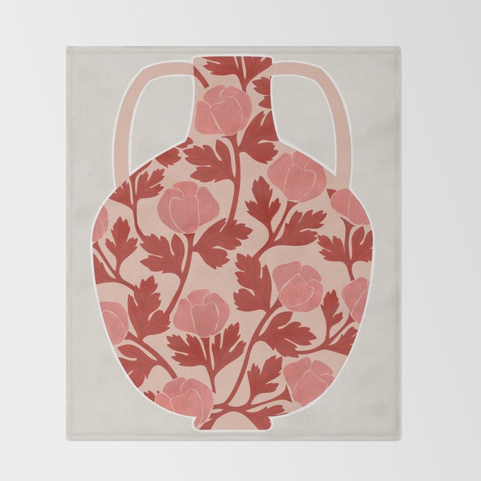 Vase and roses Throw Blanket Gallery Image 2