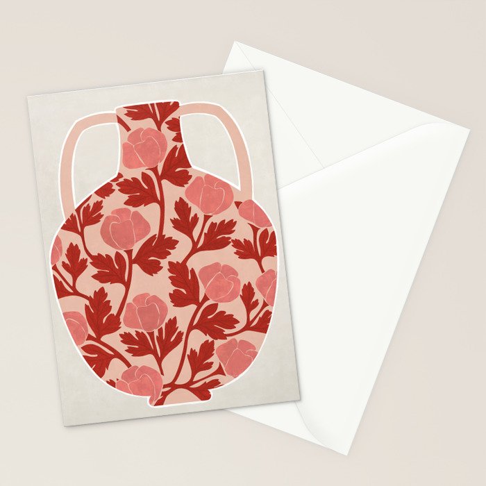 Vase and roses Stationery Card Gallery Image 2