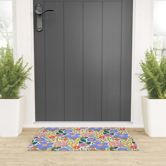 Pure Joy - colorful Floral  Welcome Mat Gallery Image 3