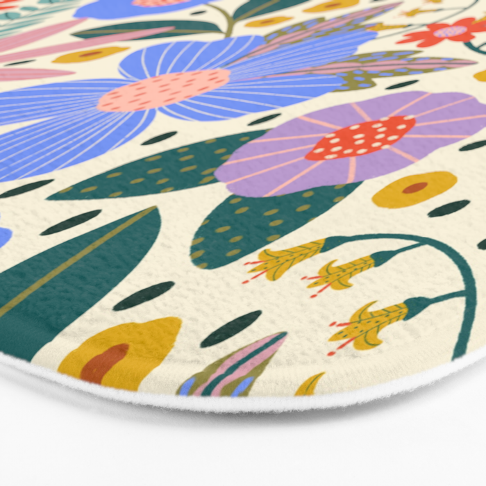 Pure Joy - colorful Floral  Bath Mat Gallery Image 3