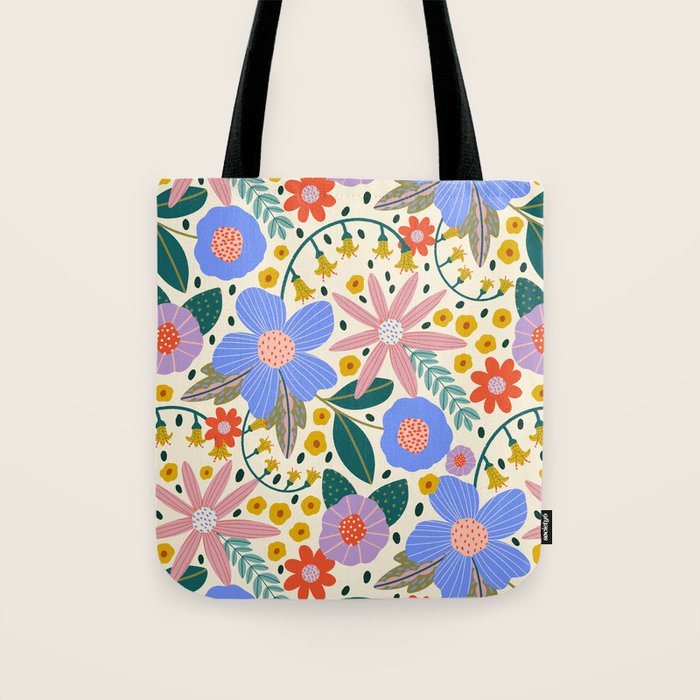 Pure Joy - colorful Floral  Tote Bag Gallery Image 1