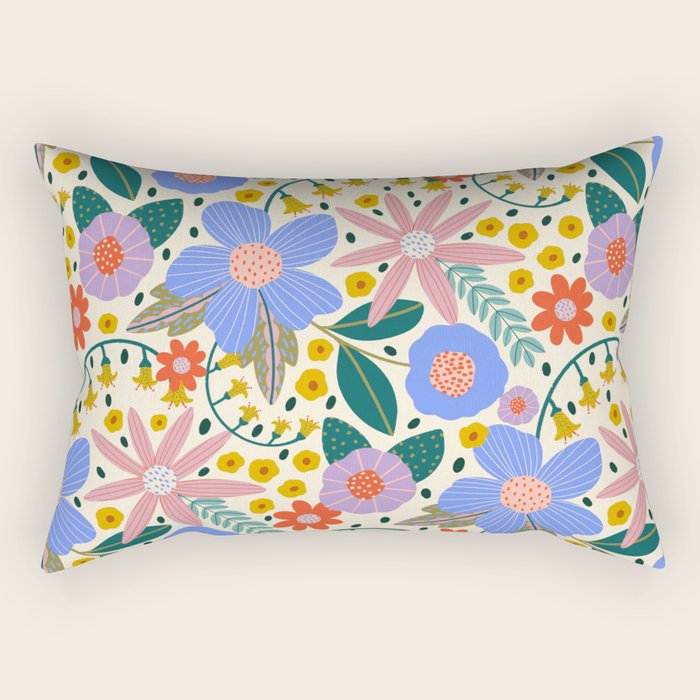 Pure Joy - colorful Floral  Rectangular Pillow Gallery Image 2