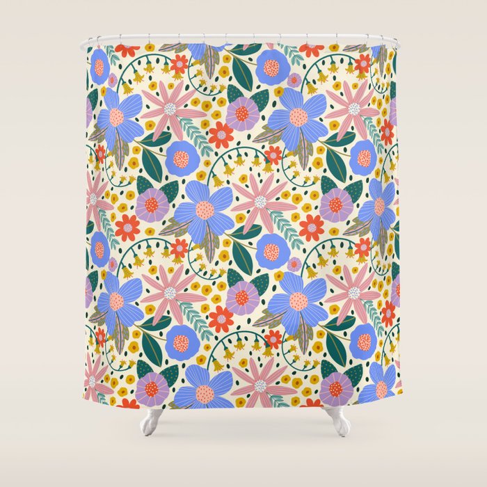 Pure Joy - colorful Floral  Shower Curtain Gallery Image 1