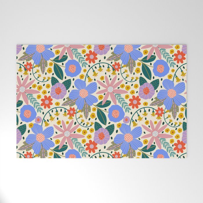 Pure Joy - colorful Floral  Welcome Mat Gallery Image 1