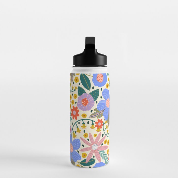Pure Joy - colorful Floral  Water Bottle Gallery Image 3